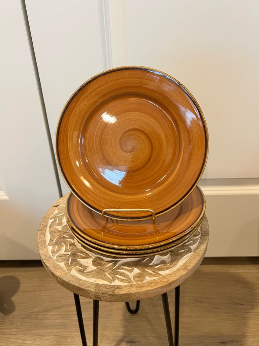 Thomson Pottery Kenya Rust Ceramic Dinner Plate - Amber Brown Glazed Stoneware